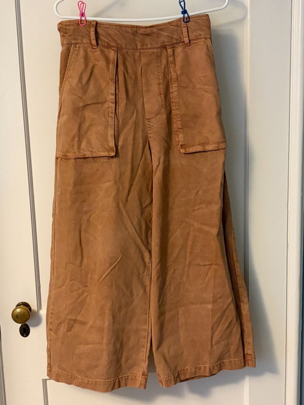 Young Fabulous & Broke wide leg utility pull on pants patch pockets size large